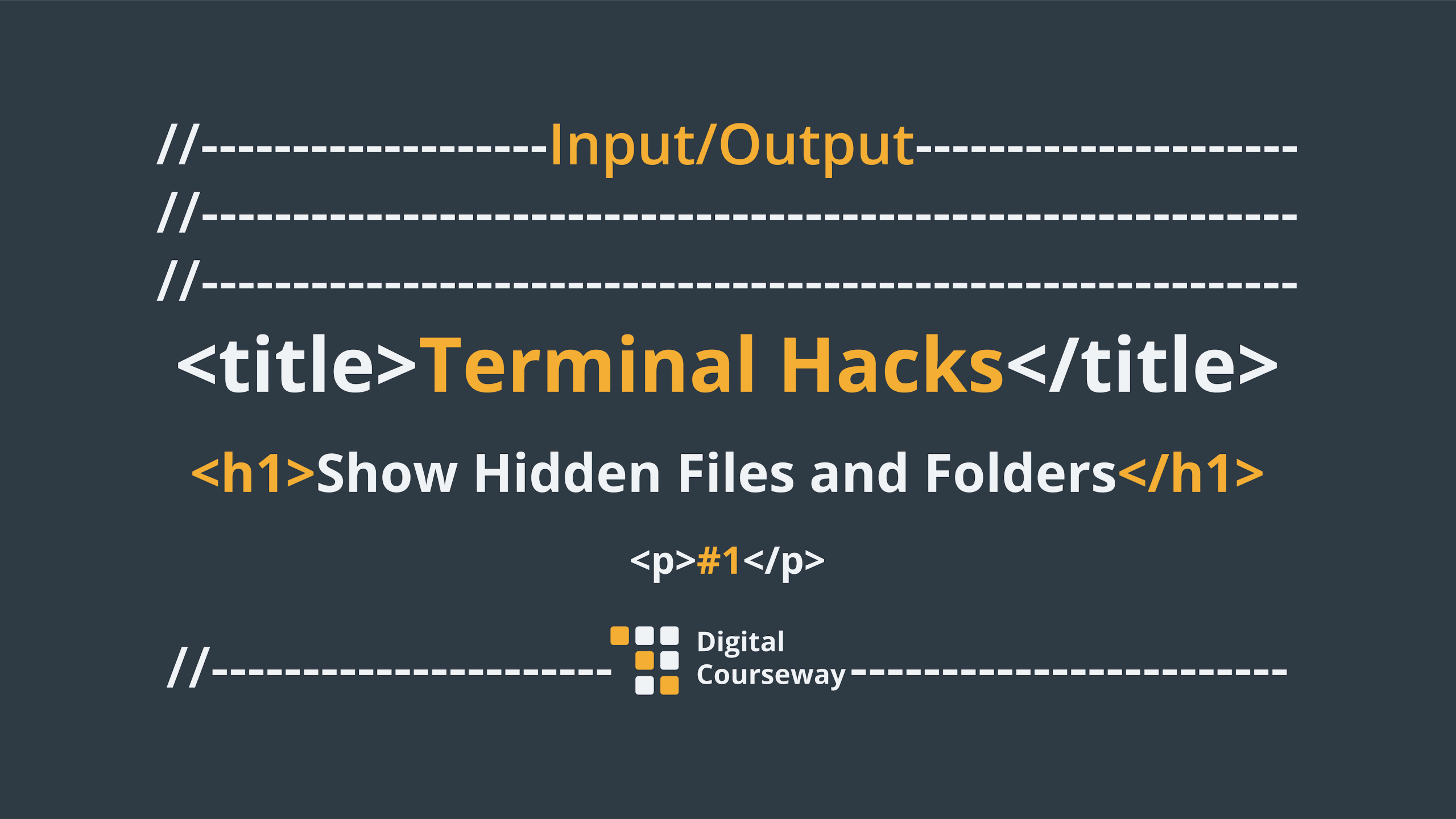 Input/Output #1 Terminal Hacks: Show Hidden Files and Folders artwork.