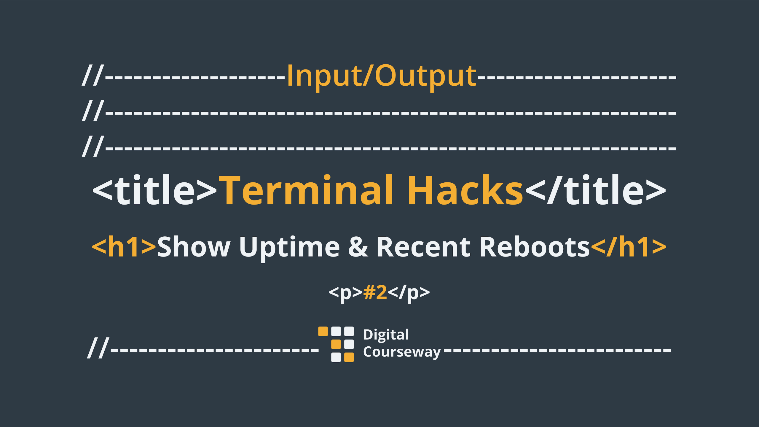 Input/Output #2 Terminal Hacks: Show Uptime & Recent Reboots artwork.