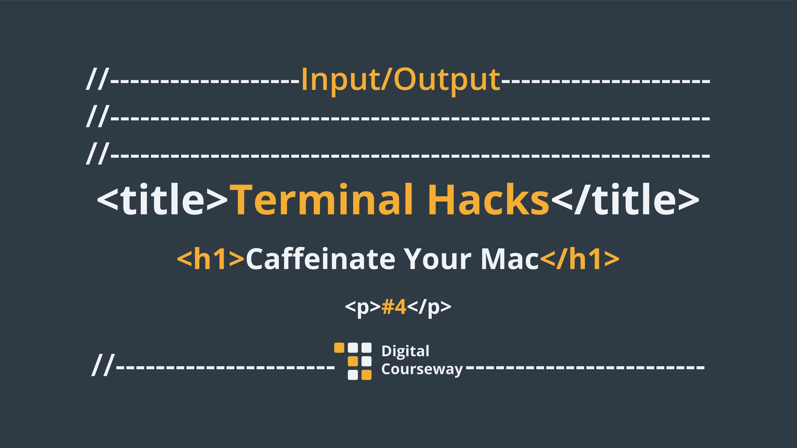 Input/Output #4 Terminal Hacks: Caffeinate your Mac artwork.