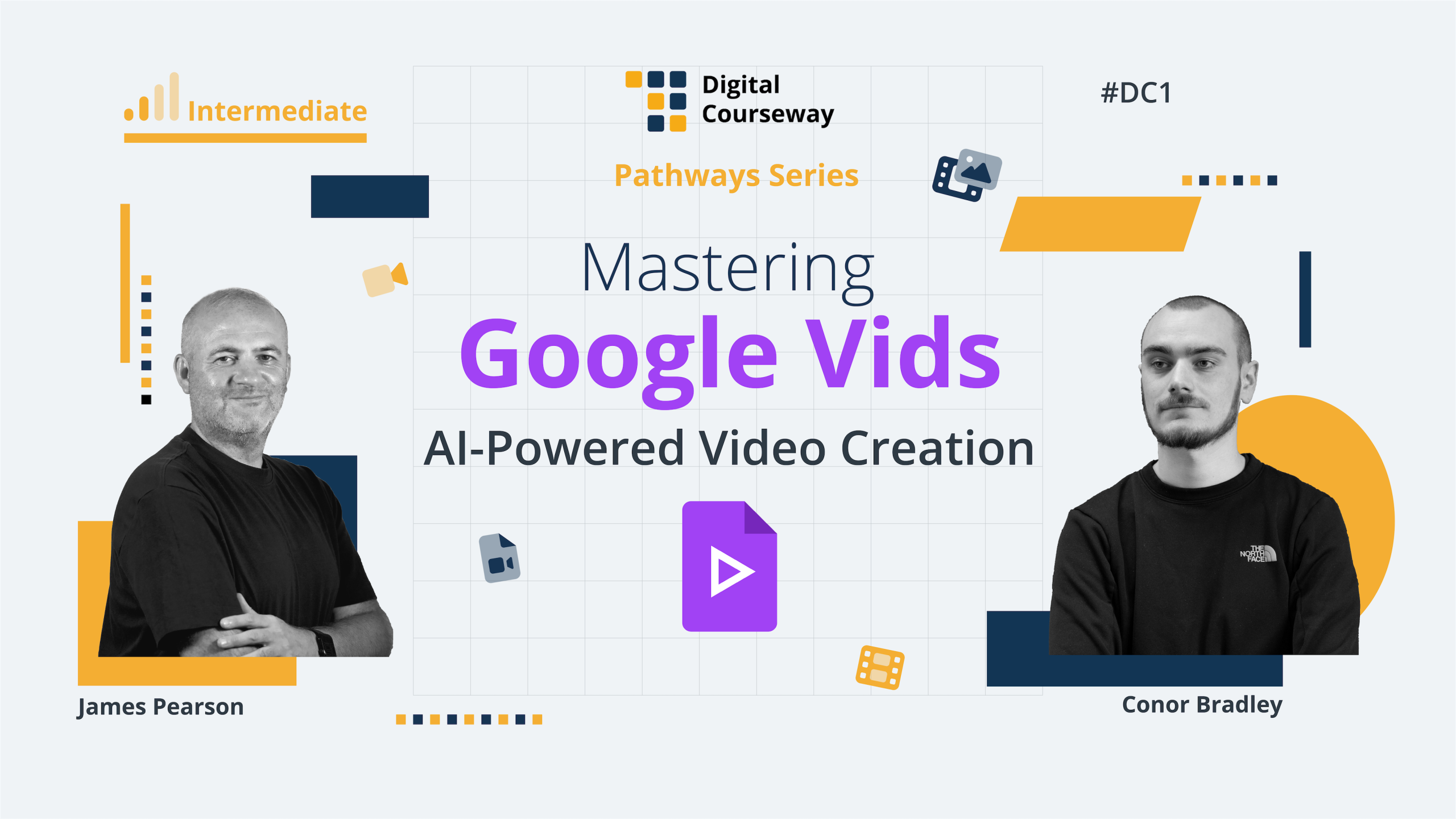 Digital Courseway #DC1 - Mastering Google Vids: AI-Powered Video Creation course artwork.