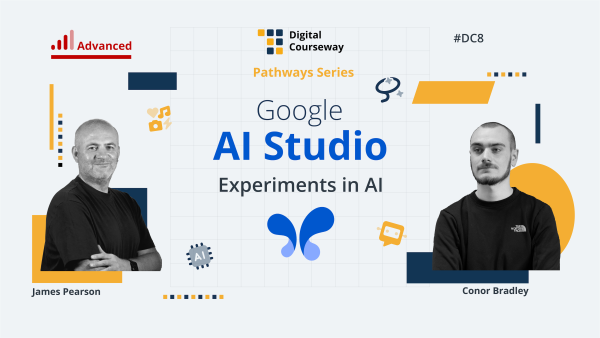Digital Courseway #DC8 - Google AI Studio: Experiments in AI course artwork.
