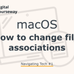 Navigating Tech #1 macOS How to Change File Associations artwork. Icon by Chunk Icons @ The Noun Project.